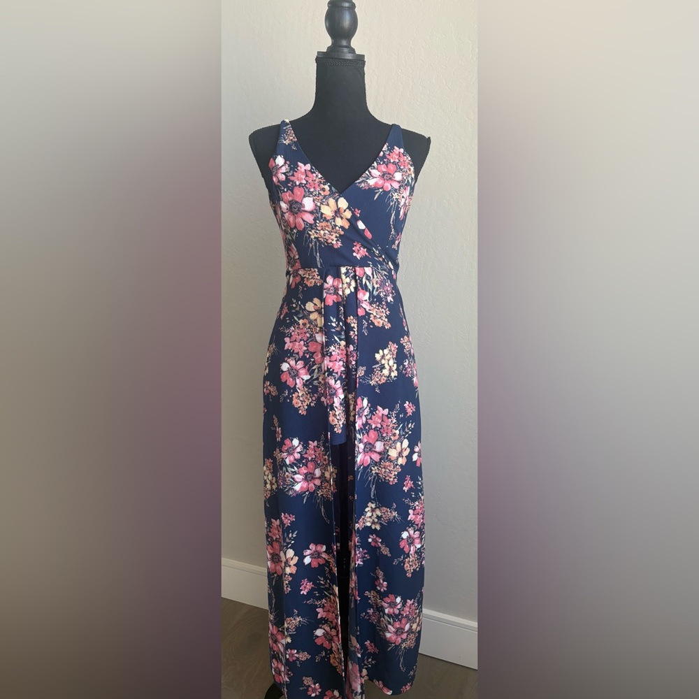 Miami Navy Floral Short Jumpsuit